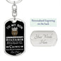 To My Son | From Dad | Dog Tag Key Chain | Lion/Crown