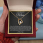 To Mom | From Daughter | Forever Love Necklace | BLK Fade Gold Border