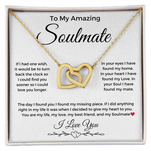To My Soulmate | Locking Hearts Necklace | Soulmate | One Wish