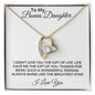 To My Bonus Daughter | I Love You | Forever Love Necklace