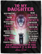 To My Daughter | From Dad | Cozy Plush Premium Fleece Blanket | Pink | Lion