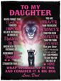 To My Daughter | From Dad | Cozy Plush Premium Fleece Blanket | Pink | Lion