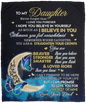 To My Daughter | From Mom | Cozy Plush Fleece Blanket | To The Moon