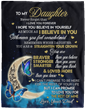 To My Daughter | From Mom | Cozy Plush Fleece Blanket | To The Moon
