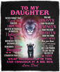 To My Daughter | From Dad | Cozy Plush Premium Fleece Blanket | Pink | Lion