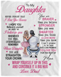 To Daughter | From Dad | Plush Premium Fleece Blanket | Pink | Dad & Daughter