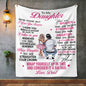 To Daughter | From Dad | Plush Premium Fleece Blanket | Pink | Dad & Daughter